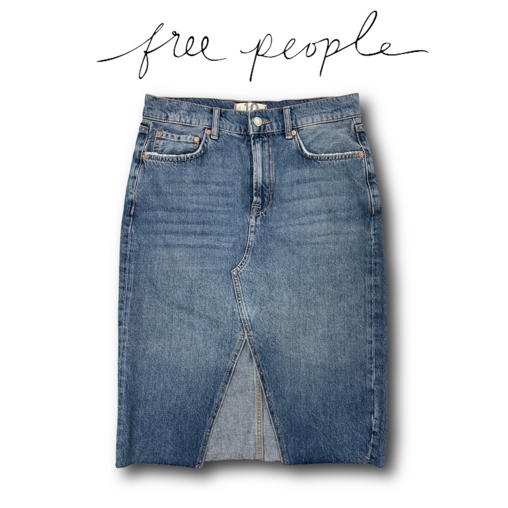 Free People We The Free Suzanne Midi Denim Skirt - size 8